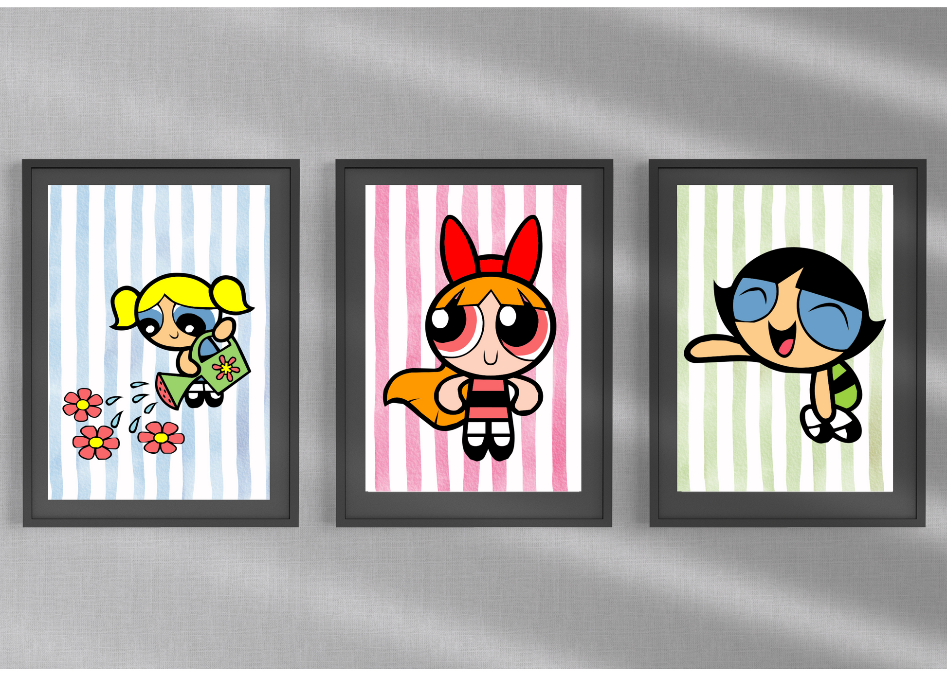 Powerpuff Girls Digital Download – Set of 3 Printable Wall Art Prints