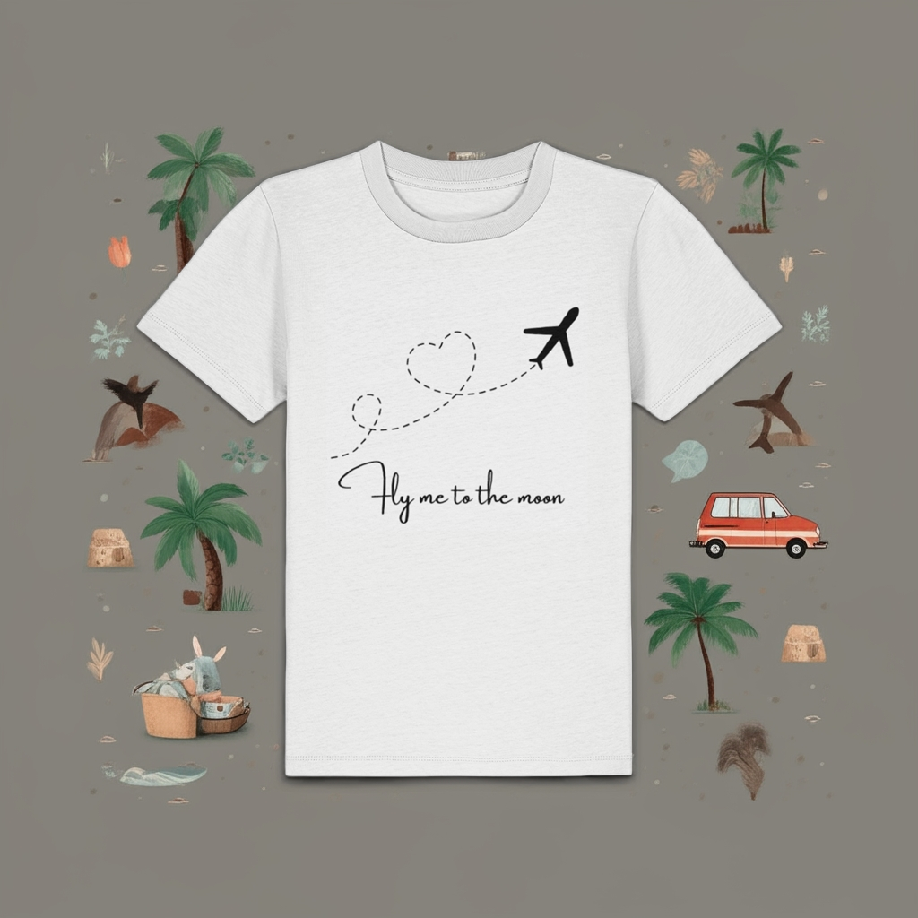 Fly me to the moon unisex tshirt for kids